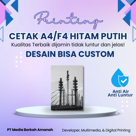 Cetak A4/F4 Hitam Putih